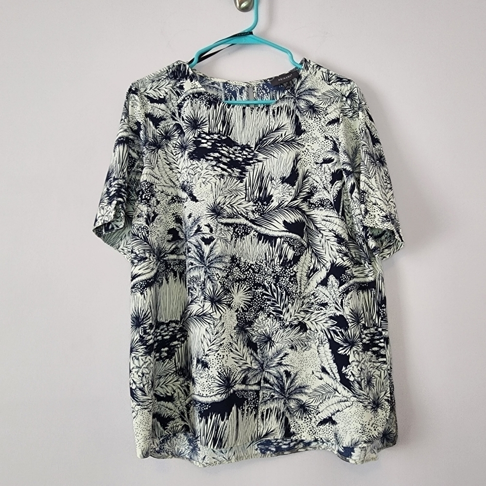 Primark 12 Palm Trees Blue White NWOT - Picture 10 of 11